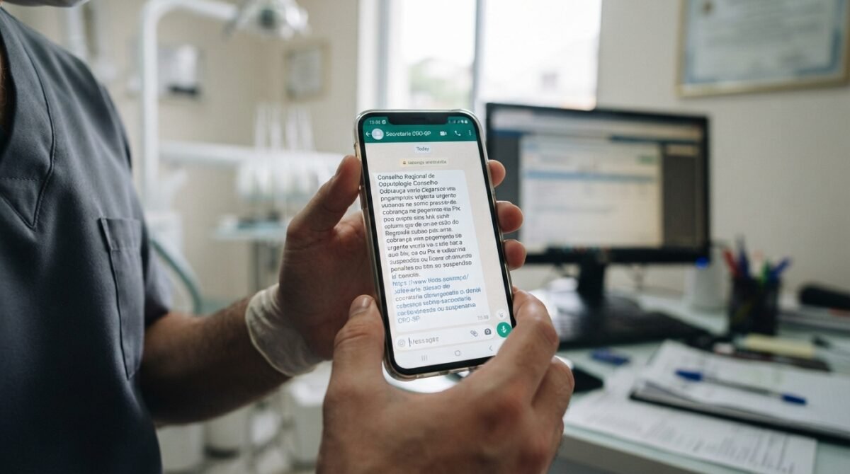 Cuidado: Golpes de falsas cobranças de Conselhos de Odontologia no WhatsApp