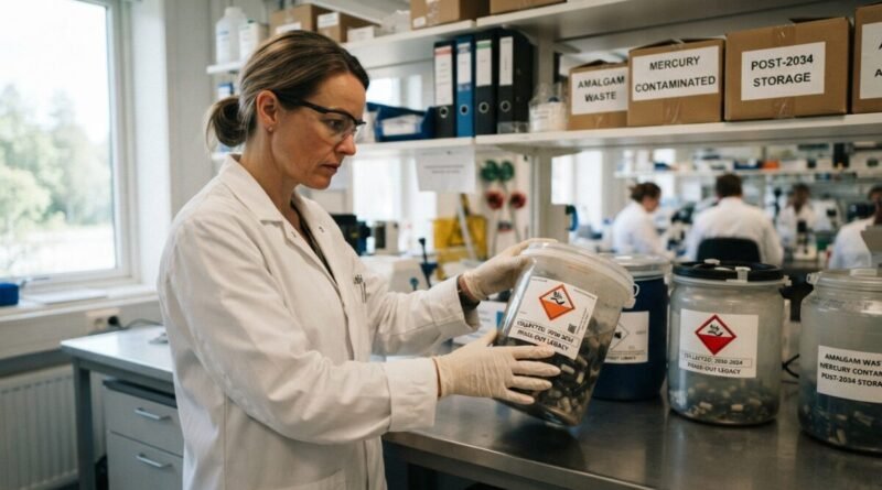 How long will amalgam waste remain a challenge after 2034 phase-out?